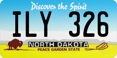 ND license plate ILY326