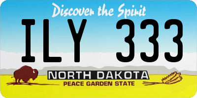ND license plate ILY333