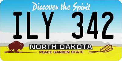 ND license plate ILY342