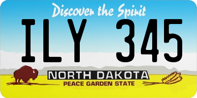ND license plate ILY345