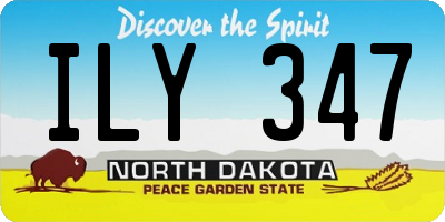 ND license plate ILY347