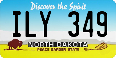 ND license plate ILY349