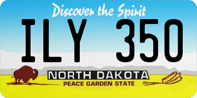 ND license plate ILY350