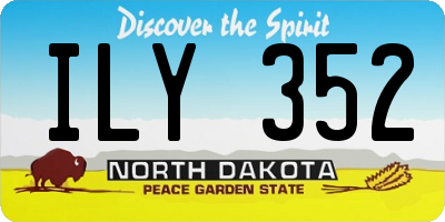 ND license plate ILY352