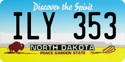 ND license plate ILY353