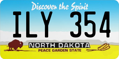 ND license plate ILY354