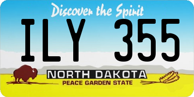ND license plate ILY355