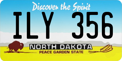 ND license plate ILY356