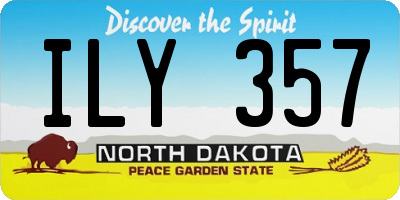ND license plate ILY357