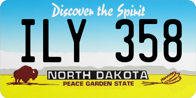 ND license plate ILY358