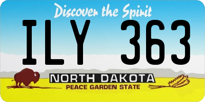 ND license plate ILY363