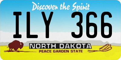 ND license plate ILY366
