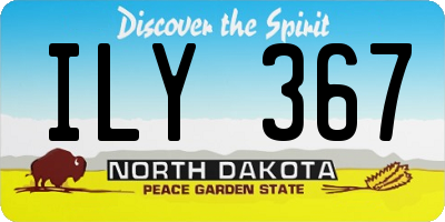 ND license plate ILY367