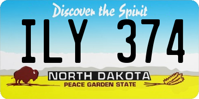 ND license plate ILY374