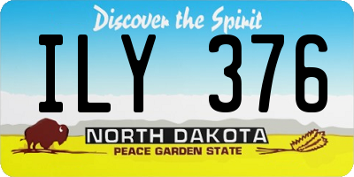 ND license plate ILY376