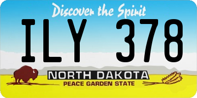 ND license plate ILY378