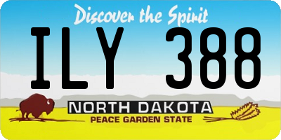 ND license plate ILY388