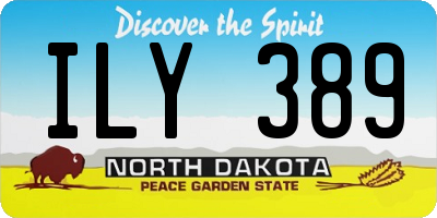 ND license plate ILY389
