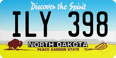 ND license plate ILY398