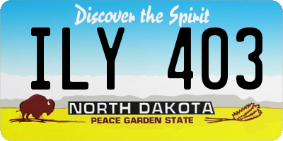 ND license plate ILY403
