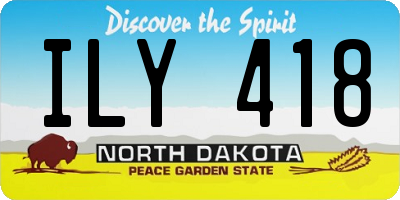 ND license plate ILY418