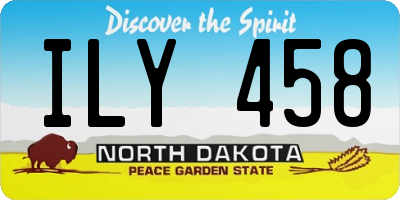 ND license plate ILY458