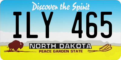 ND license plate ILY465