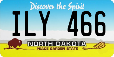 ND license plate ILY466