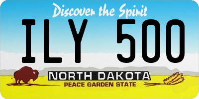 ND license plate ILY500