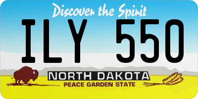 ND license plate ILY550