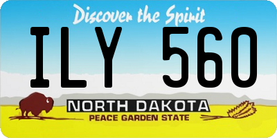 ND license plate ILY560