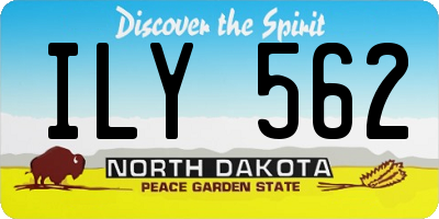 ND license plate ILY562