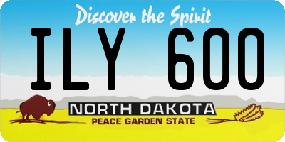 ND license plate ILY600