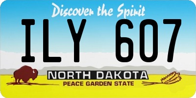ND license plate ILY607