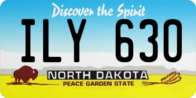 ND license plate ILY630