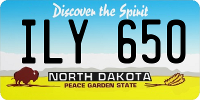 ND license plate ILY650