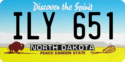 ND license plate ILY651
