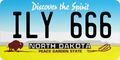 ND license plate ILY666