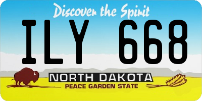 ND license plate ILY668