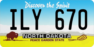 ND license plate ILY670