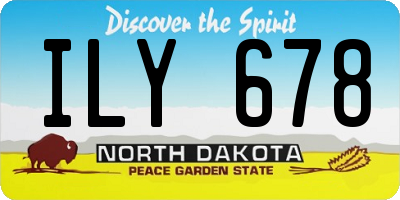 ND license plate ILY678