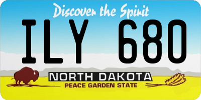 ND license plate ILY680