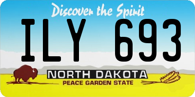 ND license plate ILY693