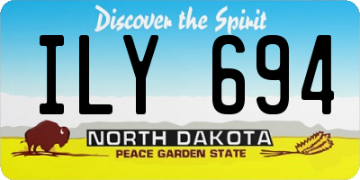 ND license plate ILY694