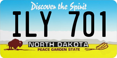 ND license plate ILY701