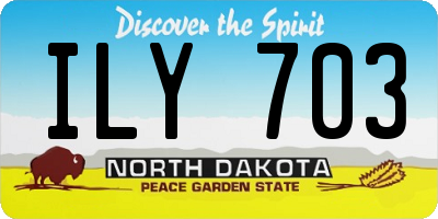 ND license plate ILY703