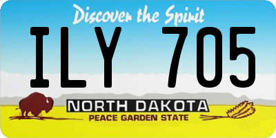 ND license plate ILY705