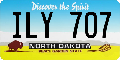 ND license plate ILY707