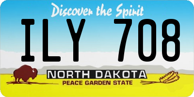 ND license plate ILY708