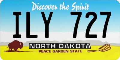 ND license plate ILY727